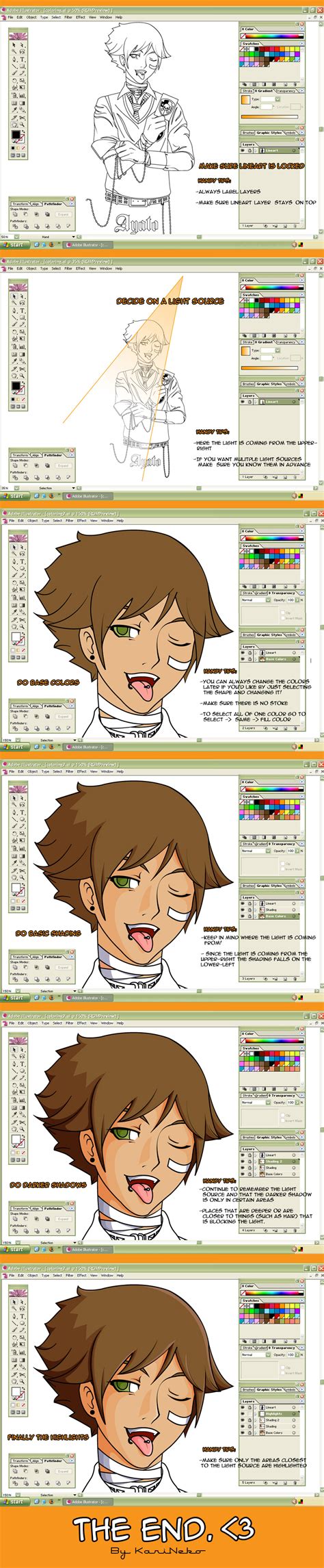 Quick Cell-Shading Tutorial by KariNeko on DeviantArt