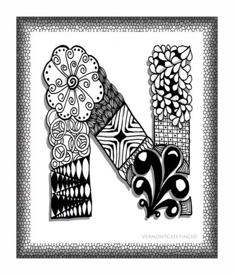 Zentangle Letters Monogram Art Doodle Art Letters Lettering Alphabet