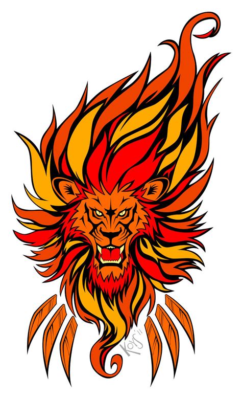 Fire Lion Tattoo Colored By Francogarcia On Deviantart