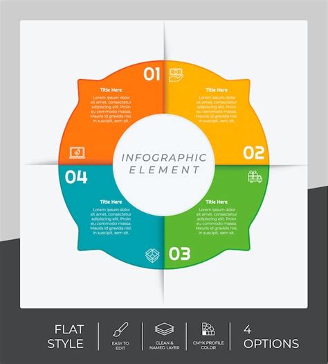 O design vetorial infográfico 4 opções pode ser usado para