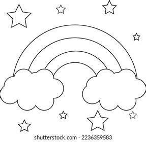 Rainbow Clouds Bright Vector Illustration On Stock Vector Royalty Free