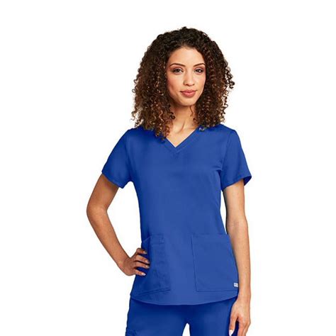 Greys Anatomy Womens 2 Pocket V Neck Shirred Back Scrub Top 71166