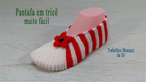 Pantufa em tricô muito fácil YouTube