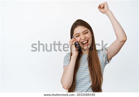 Happy Girl Talking On Mobile Phone Stock Photo 2032088540 Shutterstock