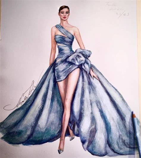 Fashion Illustration: Blue Dress