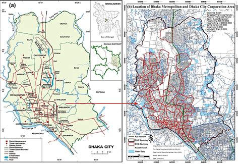 Location Of Dhaka Metropolitan Area A In Bangladesh And B In Dhaka