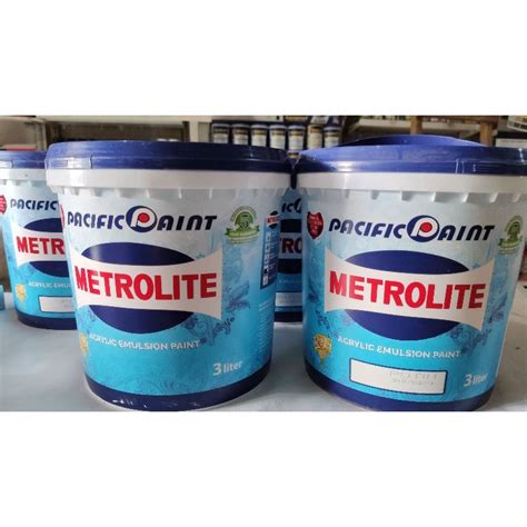 Jual Cat Tembok METROLITE 3 KG Pacific Paint PUTIH Metrolit Galon 3