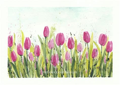 Easy Watercolor Tulip Tutorial My Flower Journal In Watercolor