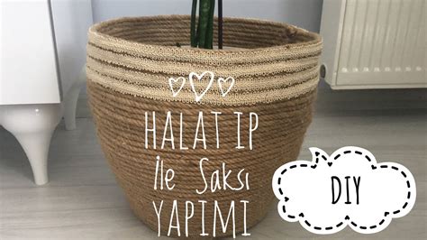 Halat İp İle Saksı Yapımı Kendin Yap DIY Do it Yourself YouTube