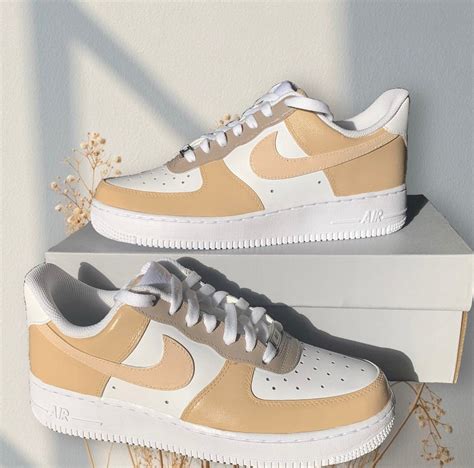 Custom Nike Air Force 1 Beige Neutral Colors Etsy