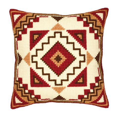 Geometric Design Chunky Cross Stitch Cushion Front Kit By Vervaco