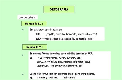 Lenguaje Y Comunicación OrtografÍa Uso De La Ll Y La Y