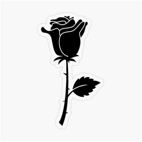 Black Flower Flower Calligraphy Black Rose Sticker For Sale By