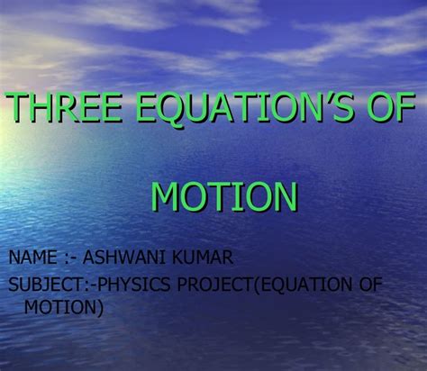 3 equation of motion