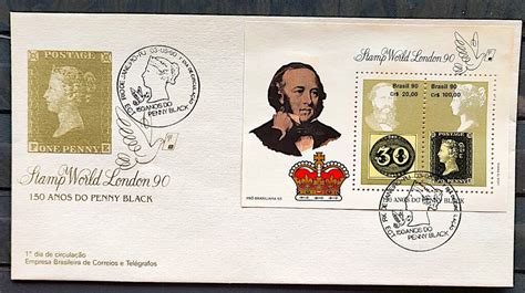 Envelope Fdc Penny Black Inglaterra Cbc Rj