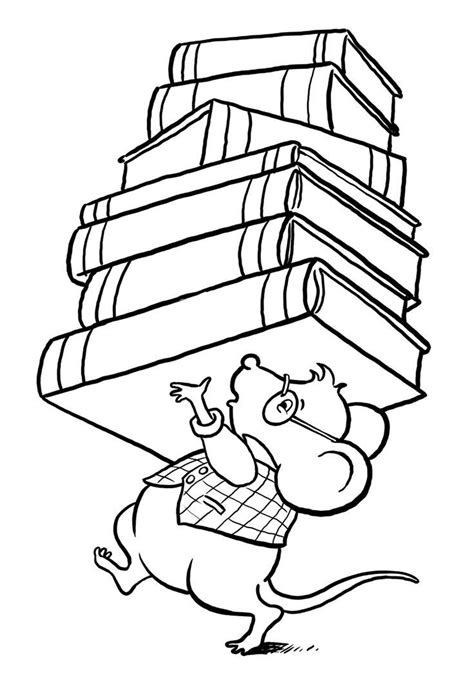 Mouse Holding Books Cool Coloring Pages Coloring Pages Coloring Books