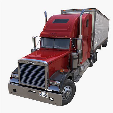 3D model Freightliner Classic XL van trailer VR / AR / low-poly | CGTrader