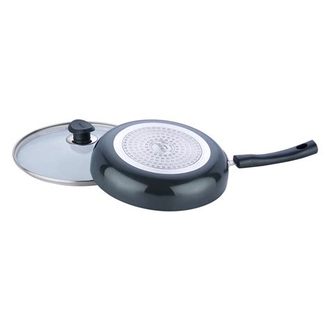 Vinod Hard Anodised Deep Frypan With Glass Lid Induction Friendly