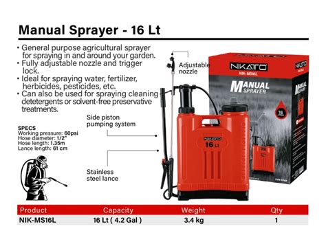 Manual Sprayer - 16 Lt