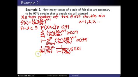 Geometric Distribution Example 2 Youtube