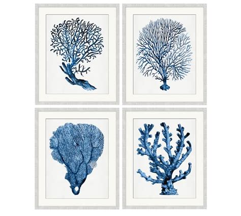 Coral In Blue Framed Prints Pottery Barn