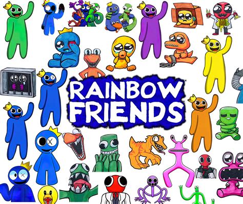 rainbow friends Clipart PNG, Bundle Blue PNG, Rainbow friends png, Rai ...