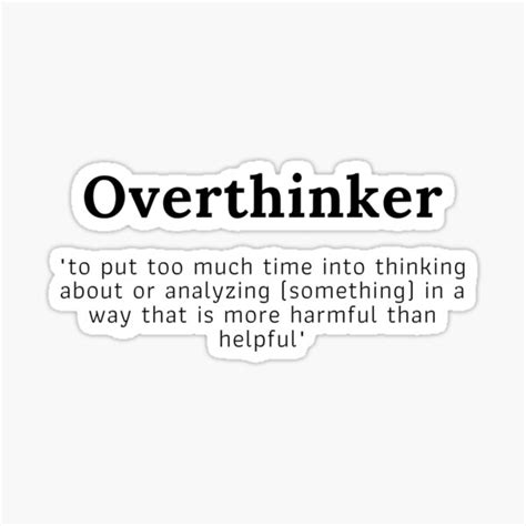 Overthinker Definition Sticker For Sale By Kimuchiyo Redbubble