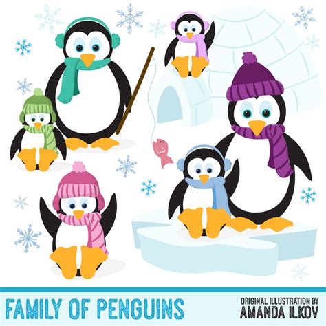 Penguin family clipart - Clipground