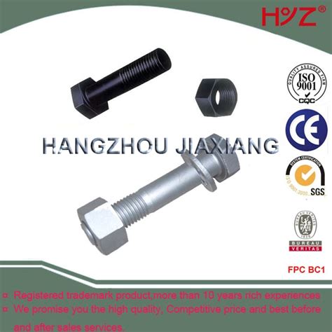 Steel Structure Fastener F T F T Hexagon Head Bolts Black Or Dacromet