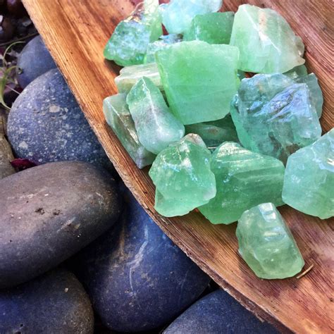 Raw Green Calcite Crystals Grade A Natural Rough Crystal Etsy