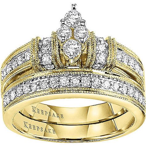 Southern Belle 5 8 Carat T W Diamond 14kt Yellow Gold Bridal Set