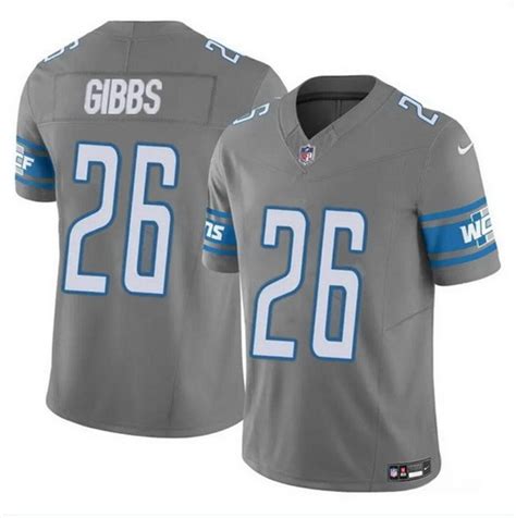 Men Detroit Lions 26 Jahmyr Gibbs Grey 2023 F U S E Vapor Untouchable