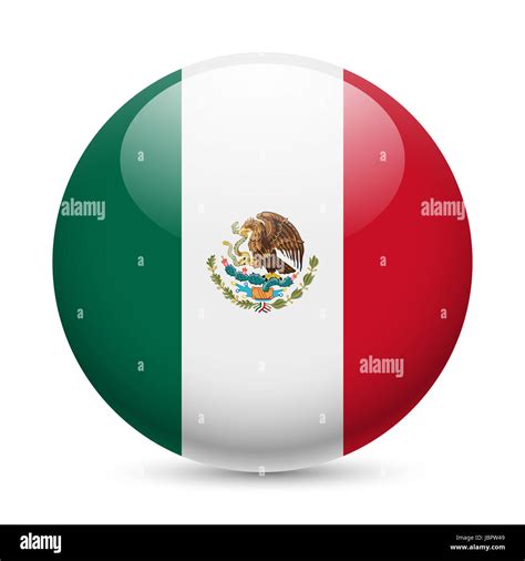 La bandera de México como icono brillante redondo. Botón con bandera mexicana Fotografía de ...