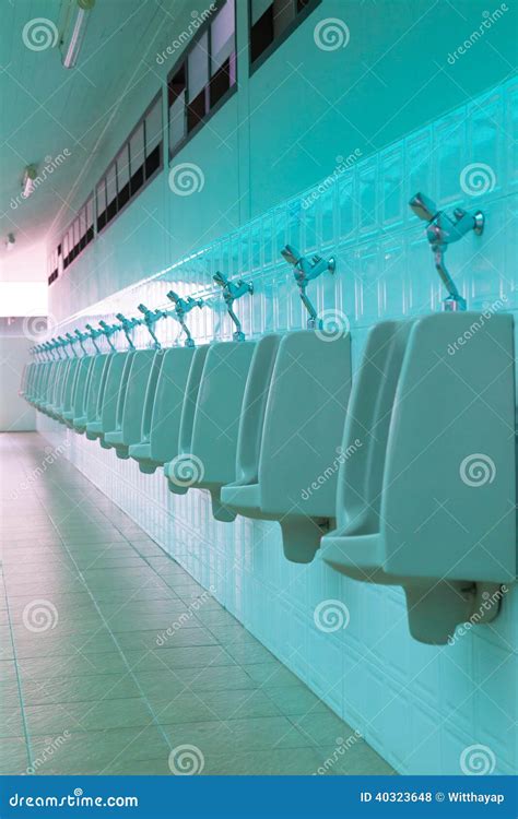 Porcelain Urinals In Public Toilets Stock Photo Image Of Restroom