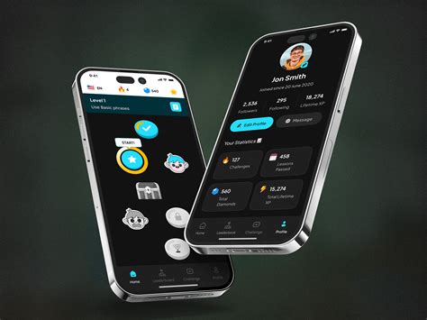 language learning app ui design kits behance