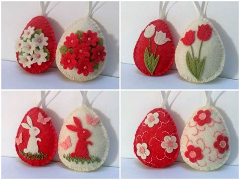 Felt Easter Decoration Felt Egg With Bunny And Butterflies Or Flowers