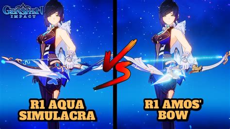 YELAN R1 AQUA SIMULACRA VS R1 AMOS BOW COMPARISON Genshin Impact