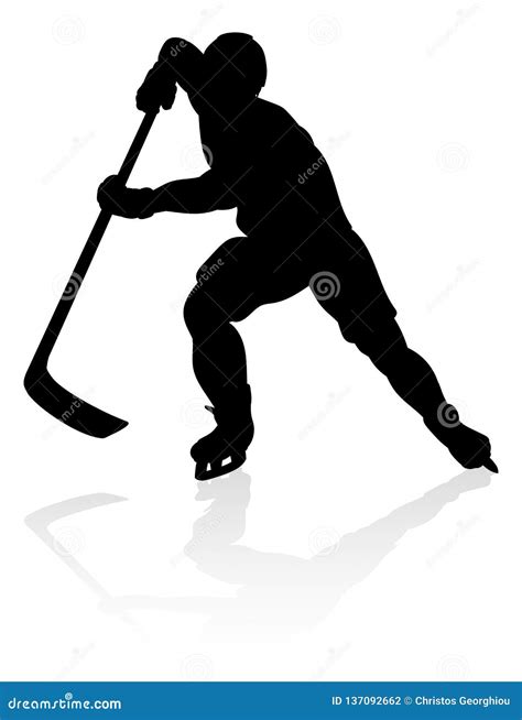 Silueta Del Jugador Del Hockey Sobre Hielo Ilustraci N Del Vector