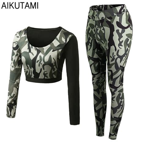 Camo Yoga Set Fitness Clothing Workout Clothes For Women Sport Suit