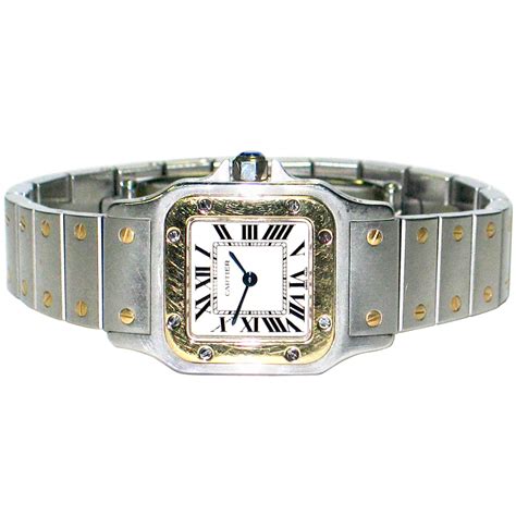 Cartier Santos 1567 Swiss Made 18k Gold And Stainless Steel Ladies Watch