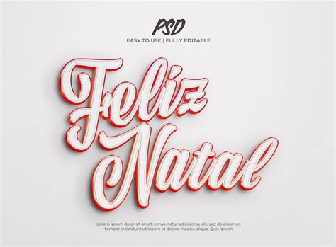 Feliz Natal E Efeito De Texto De Natal PSD Premium