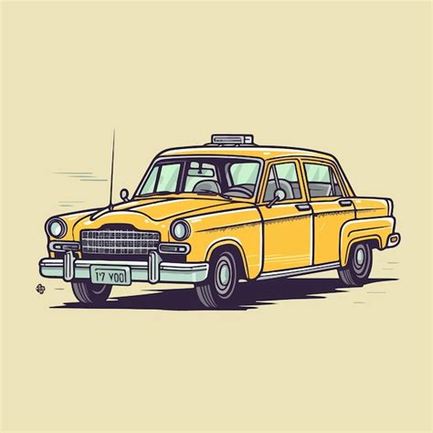 Premium Vector Taxi Flat Vector Illustration Taxi Hand Drawing