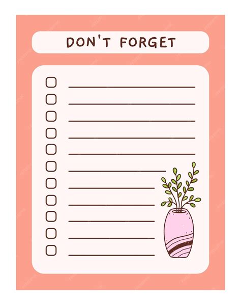 Premium Vector Cute To Do List Template With Floral Element Funny