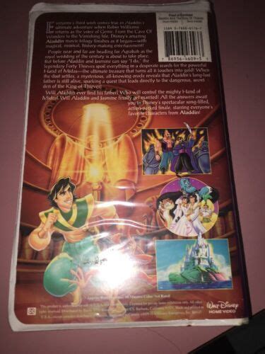 Disney S Aladin And The King Of Thieves Movie Clam Shell Case VHS Video