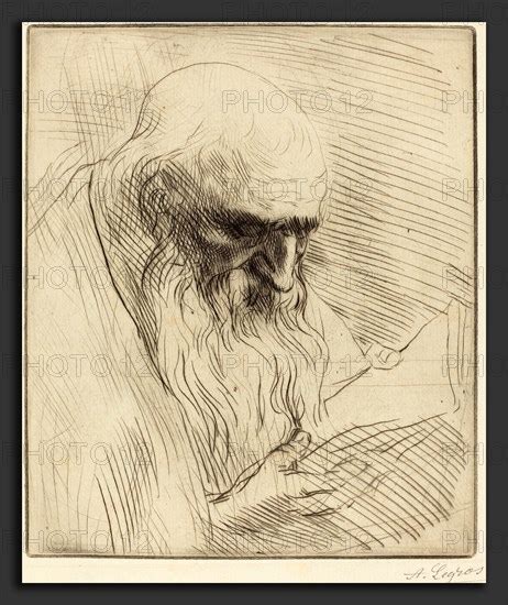 Alphonse Legros Study Of The Head Of A Man Reading Etude De Tete D