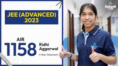 Ridhi Aggarwal Shares Tips For Future Aspirants Air 1158 Jee Advanced 2023 Youtube