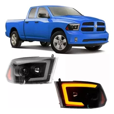 Par Farol Principal Dodge Ram Full Led Sequencial Black