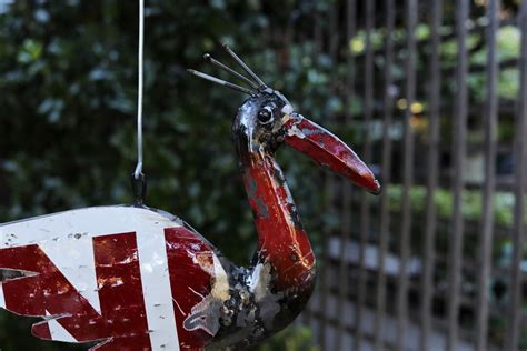 Egret Upcycled Oil Drum Wind Chime Etsy