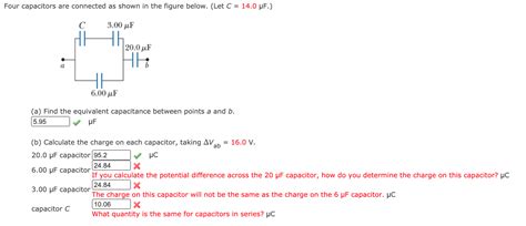 Solved Four Capacitors Are Connected As Shown In The Figure Chegg