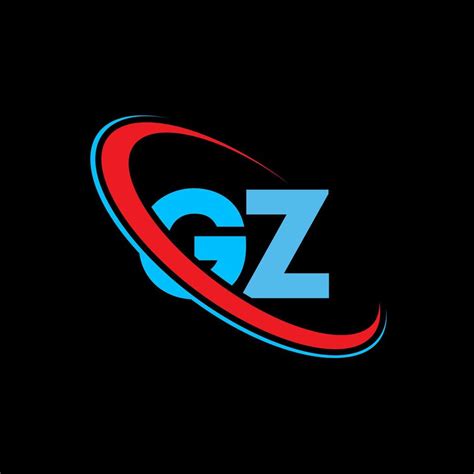 Logotipo Gz Diseño Gz Letra Gz Azul Y Roja Diseño Del Logotipo De La Letra Gz Letra Inicial